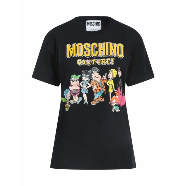 【送料無料】 モスキーノ レディース Tシャツ トップス T-shirts Black