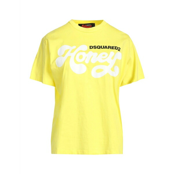 【送料無料】 ディースクエアード レディース Tシャツ トップス T-shirts Yellow