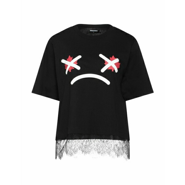 【送料無料】 ディースクエアード レディース Tシャツ トップス T-shirts Black
