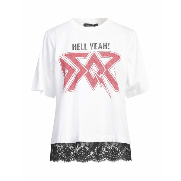 【送料無料】 ディースクエアード レディース Tシャツ トップス T-shirts White