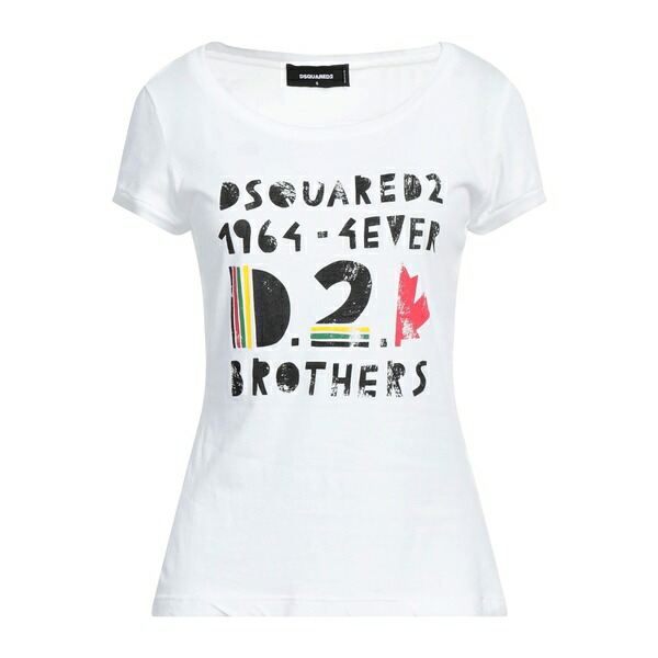 【送料無料】 ディースクエアード レディース Tシャツ トップス T-shirts White