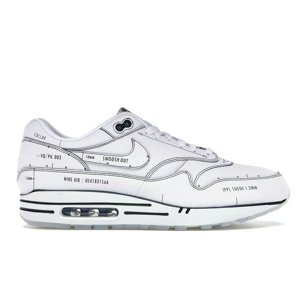 Nike ナイキ メンズ スニーカー 【Nike Air Max 1 Tinker Schematic】 サイズ US_9(27.0cm) White/Black-Vast Grey|asty