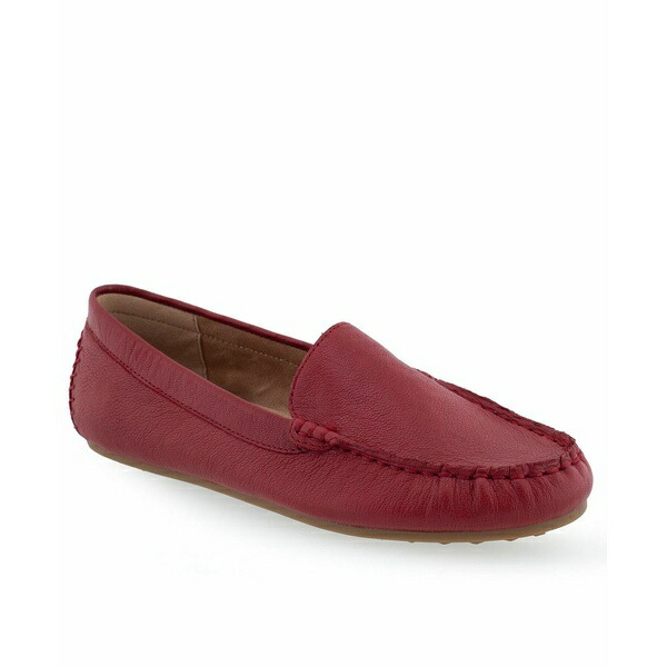 エアロソールズ レディース スリッポン・ローファー シューズ Women's Over Drive Driving Style Loafers Red Leather画像