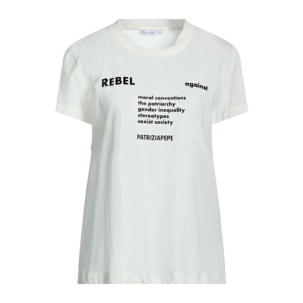 【送料無料】 パトリツィア ペペ レディース Tシャツ トップス T-shirts White|asty