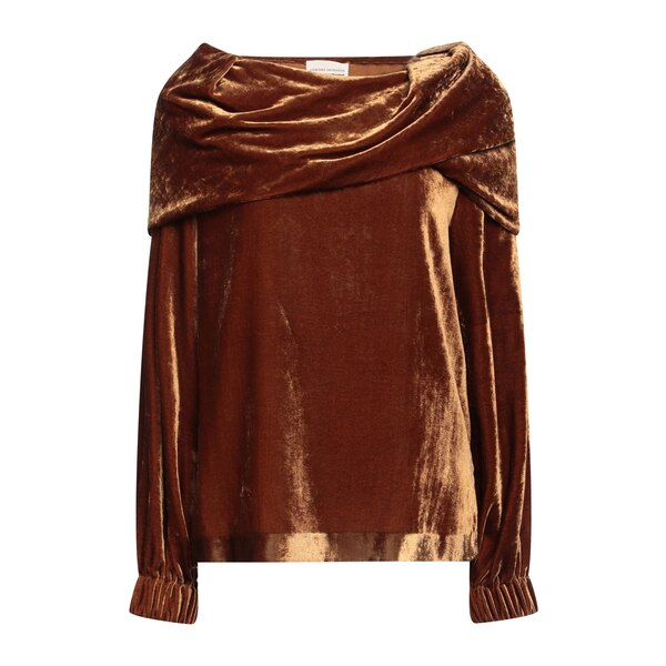 【送料無料】 セミクチュール レディース Tシャツ トップス Tops Brown|asty