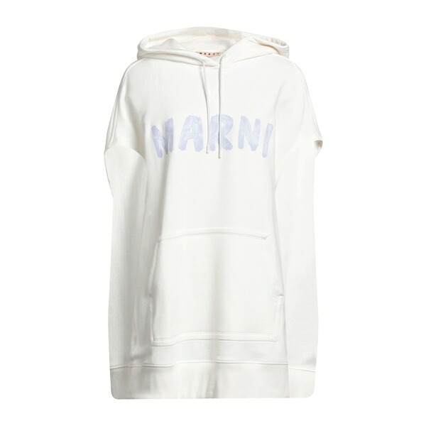 【貨物輸送無料】 マルニ レディース パーカー・スウェットシャツ アウター Sweatshirts White