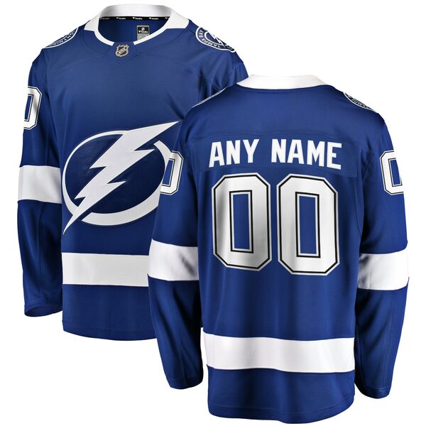 クーポン利用 ファナティクス ユニフォーム トップス メンズ Tampa Bay Lightning Fanatics Branded Home Breakaway  Custom Jersey Blue