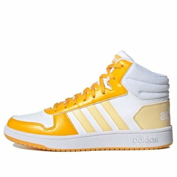 adidas アディダス レディース スニーカー White/Yellow 【(WMNS) adidas Hoops 2.0 Mid \u0027White Yellow\u0027 G55054】  大きさ US_5.5(22.5糎)