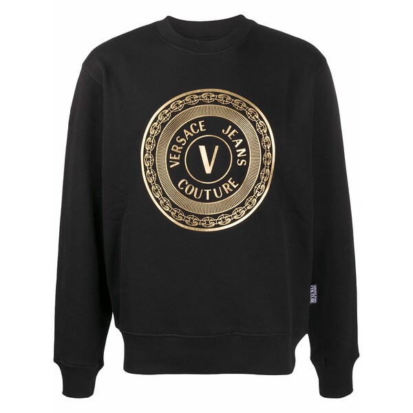 呼びりん探し回る メンズ 編み物\u0026プルオーバー アウター Metallic logo print jumper Black
