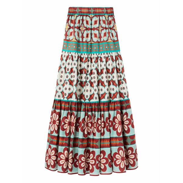 ラ・ダブル・ジェイ レディース スコート ボトムス Pagoda-print maxi skirt White