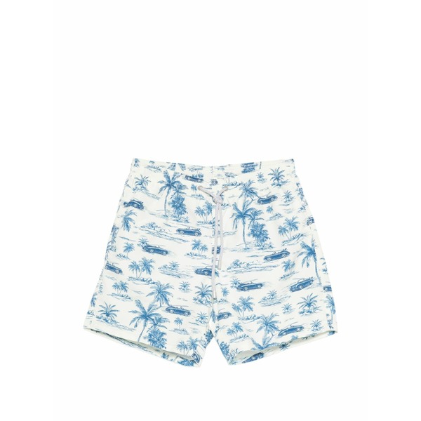 エムシーツーセイントバース メンズ 心地好いズボン下 ボトムス Gustavia car-print swim shorts White