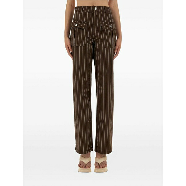 バウムウンドヘルガーデン レディース ジーンズズボン下 ボトムス Nickie striped-pattern trousers Brown