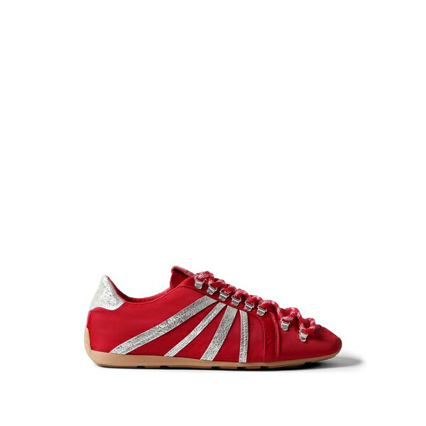 クローディピエルロ レディース スニーカー シューズ Swing striped lace-up sneakers Red