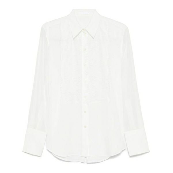 ヘルムート 言葉づかい レディース ティーシャツ トップス Relaxed lace shirt White
