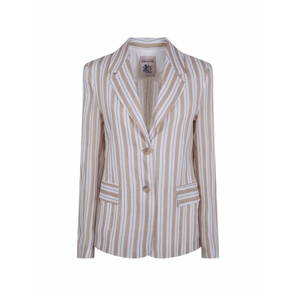 セミクチュール レディース 上衣＆上衣 アウター Kitty striped blazer Neutrals