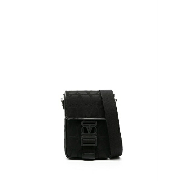 ヴァレンティノ ガラヴァーニ メンズ ショルダーバッグ 御徒面子 Toile iconographe-print messenger bag Black