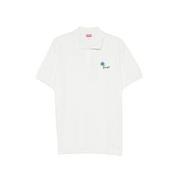ケンゾー メンズ スポーツシャツ トップス Floral-embroidered polo shirt White