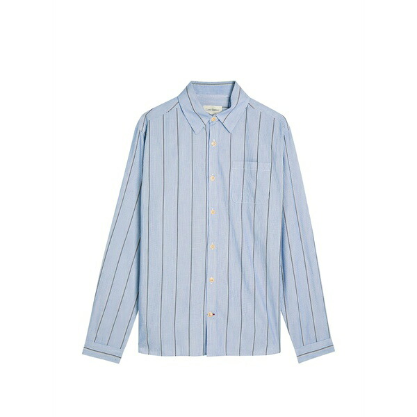 オリバースペンサー メンズ プルオーバー トップス New york special striped cotton shirt Blue