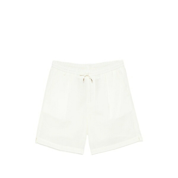ブリ後押し 1949 メンズ 心地好いズボン下 ボトムス Drawstring pleated shorts White