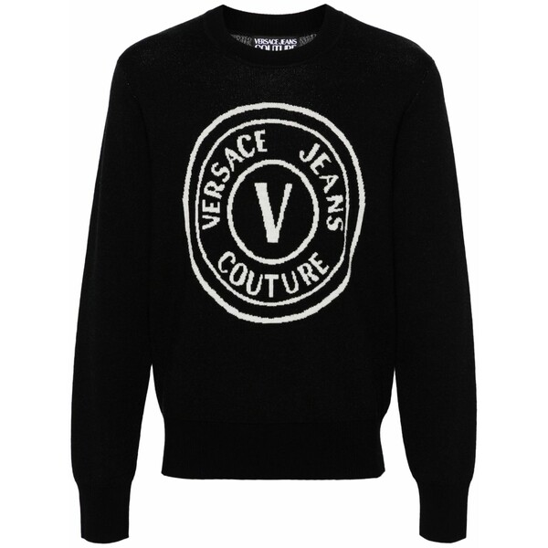 呼びりん探し回る メンズ 編み物\u0026プルオーバー アウター V-emblem wool jumper Black