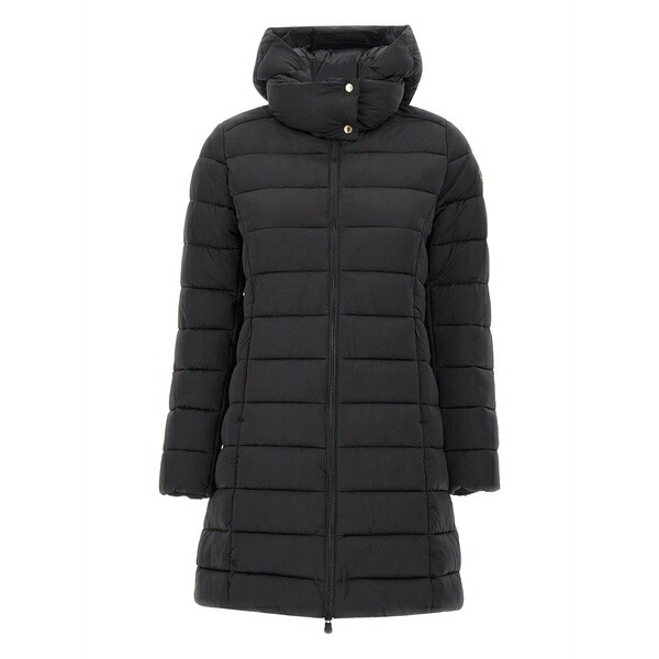 セーブザダック レディース 厚地の外套 アウター Funnel-neck padded coat Black
