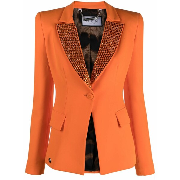 フィリップ飾り気の無い レディース 上衣＆上衣 アウター Fitted single-breasted blazer Orange