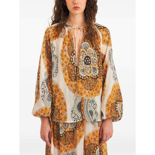 アンティックバティック レディース プルオーバー トップス Lili paisley-print blouse Brown