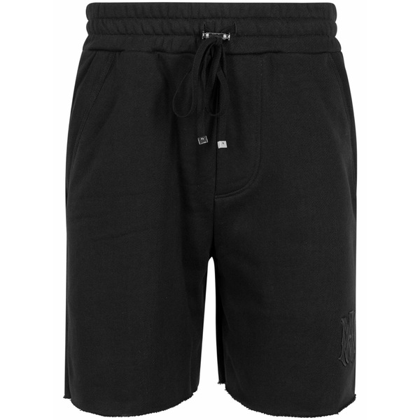 アミリ メンズ 心地よいズボン下 ボトムス Ma-embroidered track shorts Black