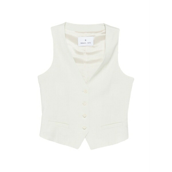 マニュエル リッツ レディース カットソー トップス V-neck button-up waistcoat Neutrals