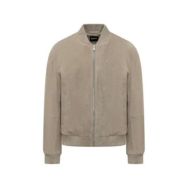 主任者 メンズ 上衣＆上衣 アウター Zip fastening leather jacket Neutrals