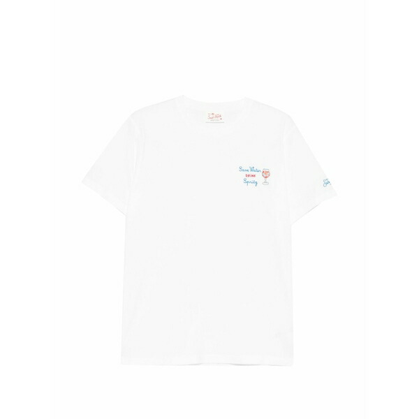 エムシーツーセイントバース メンズ プルオーバー トップス Portofino embroidered t-shirt White