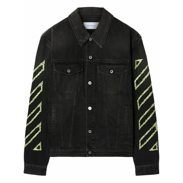 象牙色 メンズ 上衣＆上衣 アウター Arrow outline denim jacket Black
