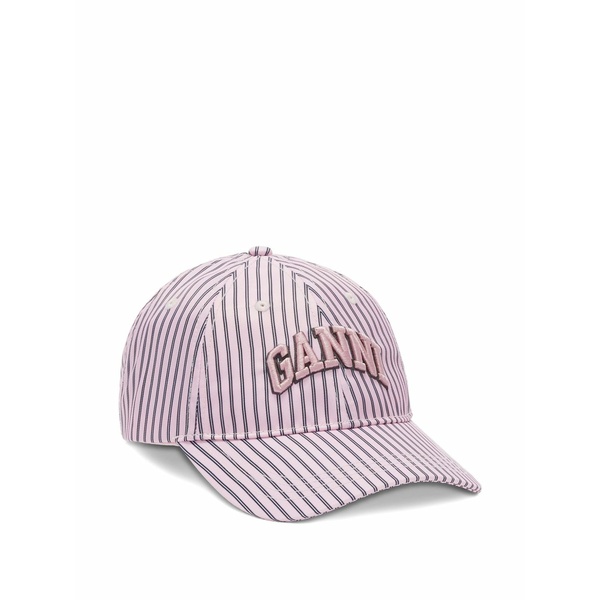 ガニー レディース 鳥打ち帽 付属物 Striped baseball cap Pink