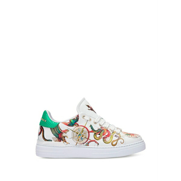 フィリップ飾り気のない メンズ スニーカー シューズ Printed low-top sneakers White