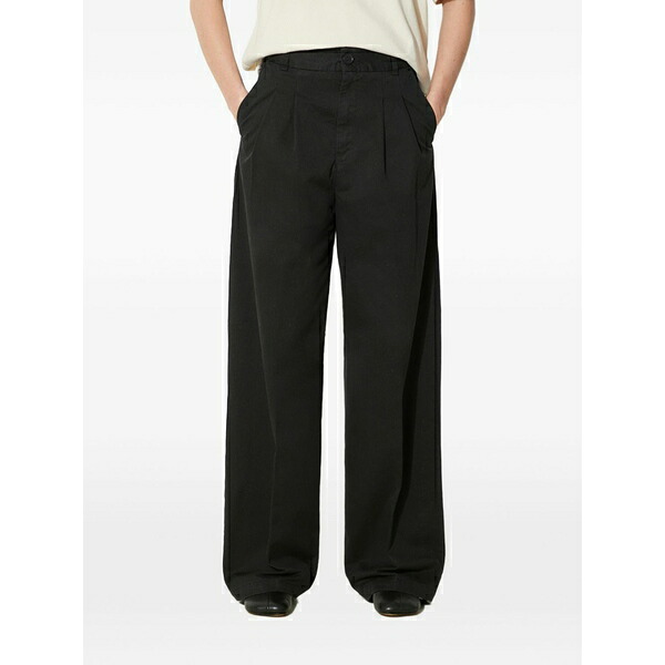 鉄道車両ハート型 レディース 心地よいズボン下 ボトムス Pleated trousers Black