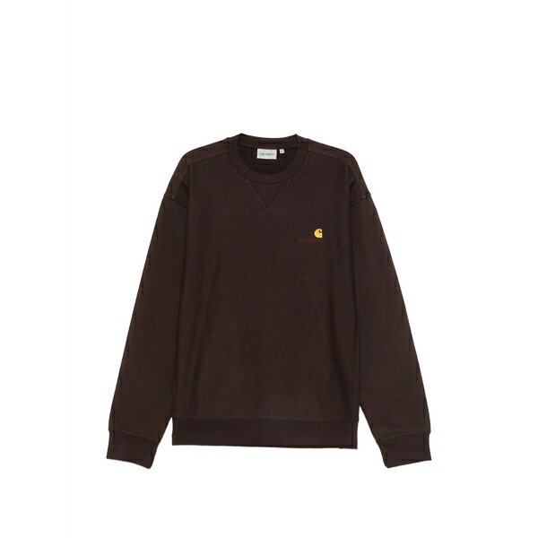 鉄道車両ハート型 メンズ パーカー・スウェットシャツ アウター Logo-embroidered sweatshirt Brown