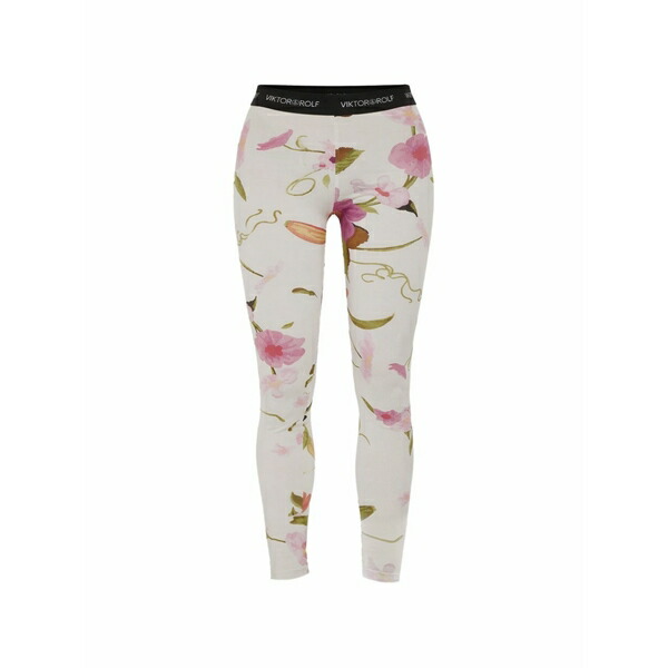 ビクターアンドロルフ レディース 心地よいズボン下 ボトムス Floral-print sheer leggings White