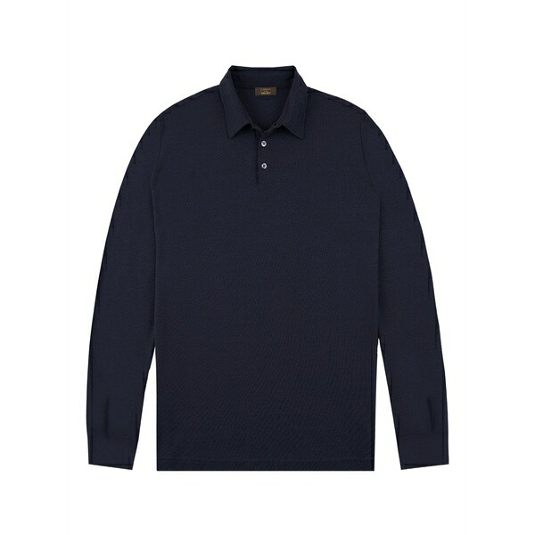 投げること御召しもの メンズ スポーツシャツ トップス Long-sleeve polo shirt Blue