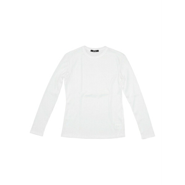 ラ サクラ色 レディース プルオーバー トップス Long-sleeve crew-neck t-shirt White