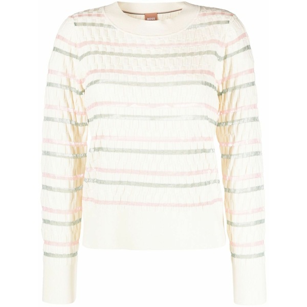主任者 レディース 編み物\u0026スウェーター アウター Double-striped knitted sweater White