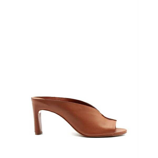 デル カルロ レディース サンダル シューズ Metis open-toe leather sandals Brown