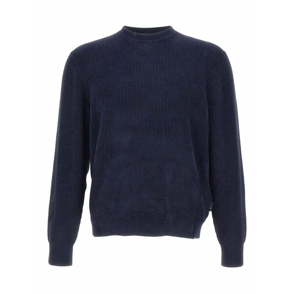 主任者 メンズ 編み物\u0026スウェーター アウター Ribbed crew-neck sweater Blue