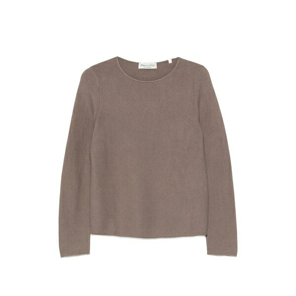 マルコポーロ レディース 編み物\u0026プルオーバー アウター Fine-knit long-sleeve sweater Brown