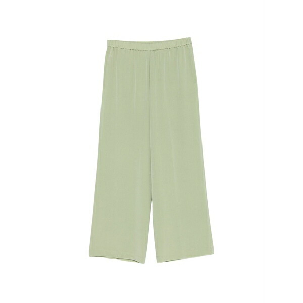 アスペジ レディース 心地好いズボン下 ボトムス Wide-leg silk trousers Green