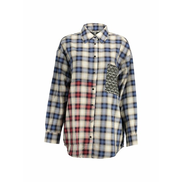 デジグアル レディース プルオーバー トップス Plaid-pattern cotton shirt Blue
