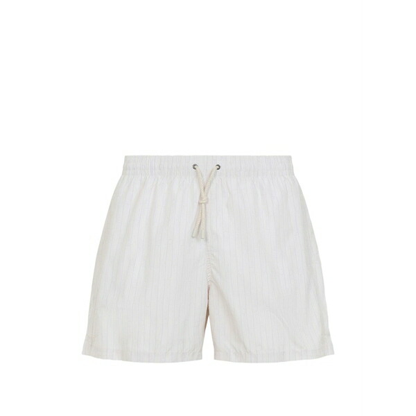 カナーリ メンズ 心地好いズボン下 ボトムス Patterned drawstring-waist swim shorts Neutrals