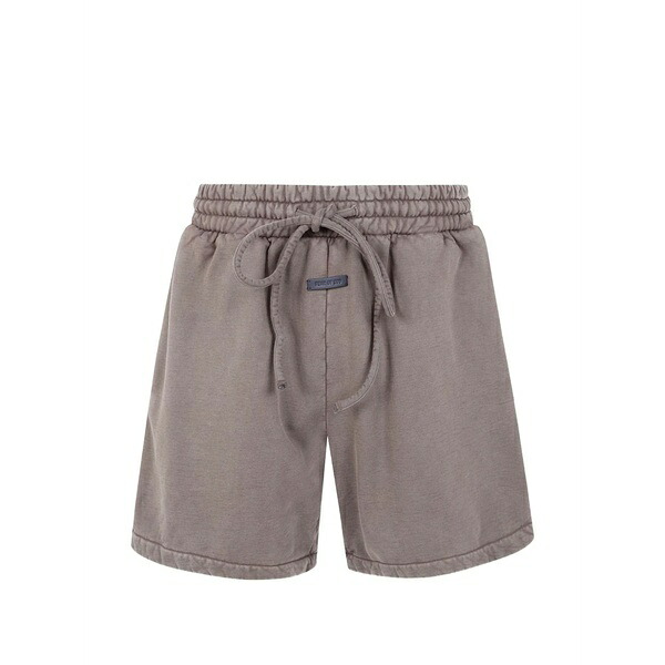 フィアオブゴッド メンズ 心地好いズボン下 ボトムス Logo-patch drawstring track shorts Brown