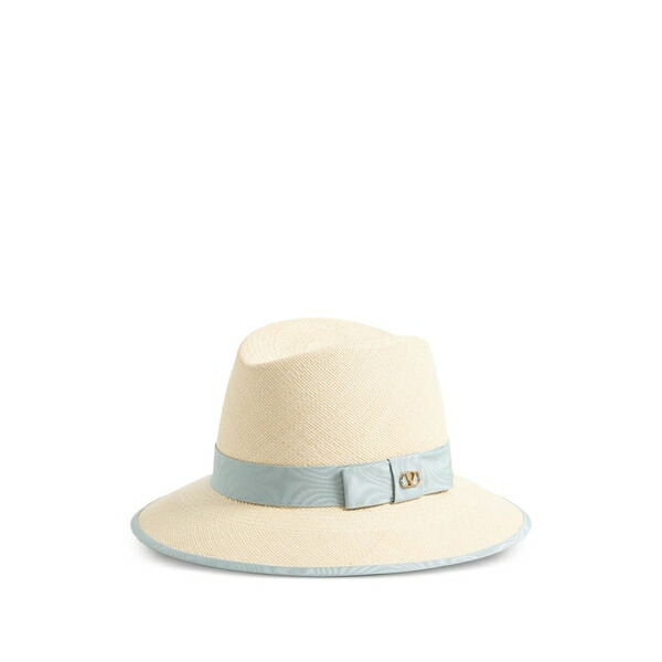 ヴァレンティノ ガラヴァーニ レディース かぶり笠 添え物 Vlogo signature straw hat with moir￡ ribbon Neutrals