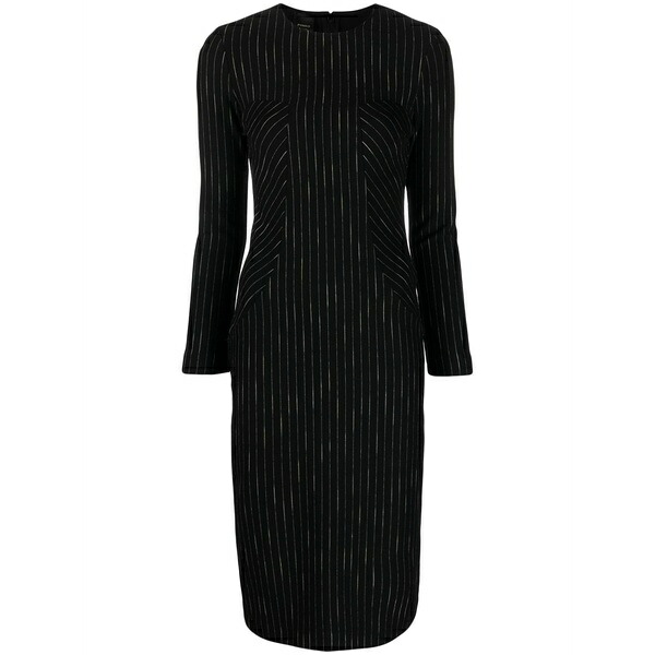 ピンコ レディース 衣裳 トップス Striped MIDI dress Black