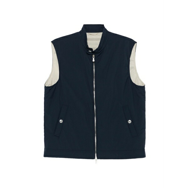 イレブンティ メンズ 厚地の外套 アウター Zip gilet Blue